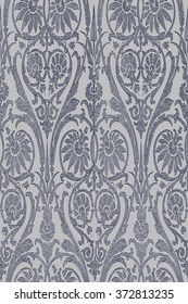 Hand drawn seamless striped damask background vector for invitations, greeting cards, web page, pattern fills, or textile. Grey and blue dark color