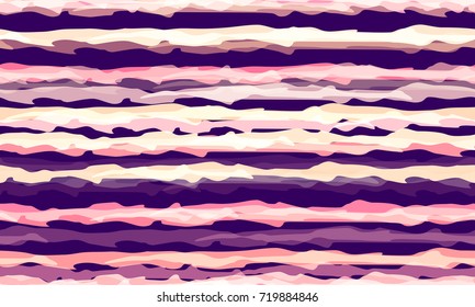 Hand Drawn Seamless Stripes Pattern. Watercolor Striped Fashion Texture. Wavy Lines Seamless Pattern with Hand Painted Brush Strokes. Cloth, Textile Design, Linen, Fabric, Ad Background