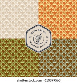 Hand drawn seamless texture set. Vector illustration