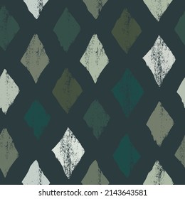 Patrón texturado sin fisuras dibujado a mano con rhombus y diamantes para fondos, tejidos y papel de envoltura, ilustración vectorial