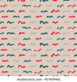 hand drawn seamless tiny waves m vector pattern