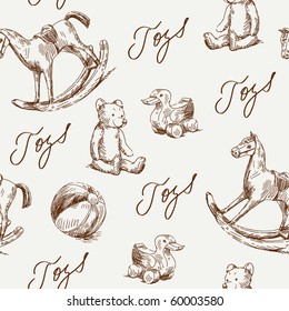 hand drawn seamless toys pattern