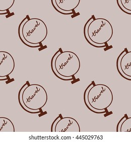 Hand drawn seamless travel  pattern. Vector illustration.