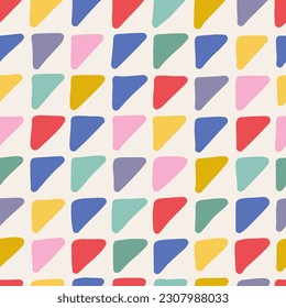 Hand drawn seamless triangles pattern. Hipster design. Abstract background with hand drawn doodle shapes.