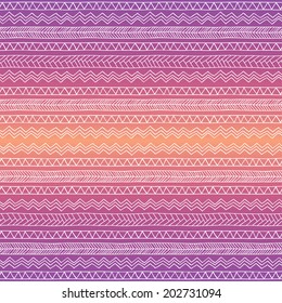 Hand drawn seamless tribal patter with gradient, EPS 10