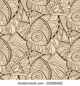 Hand drawn seamless vector abstract ethnic pattern. Seamless pattern can be used for wallpaper, pattern fills, web page background,surface and fabric textures.