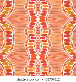 Hand drawn seamless vector ethnic texture. Vintage tribal ethnic backdrop, seamless texture. Boho fashion style background. Vector illustration made of simple doodles. Zen tangle pattern.