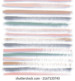 Hand drawn seamless vector illustration of brush strokes line texture swatches