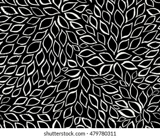 hand drawn seamless vector ink floral tiny petals pattern