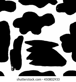 hand drawn seamless vector messy ink shapes memphis pattern