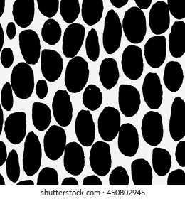 hand drawn seamless vector messy ink ovals pattern