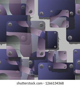 Hand drawn seamless vector pattern. Rectangular shapes create the rhythm of the pattern and its original structure. Vector illustration.