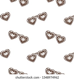 hand drawn seamless vector pattern with Sunglasses for girls, boys, clothes. Creative background with Doodle summer wallpaper for textile and fabric. Fashion style
