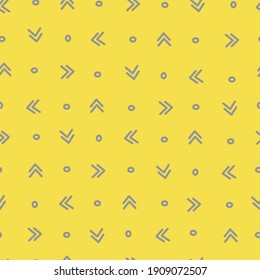 Hand drawn seamless vector pattern with chevrons and circles. Texture for fabric and other types of design.