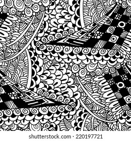 Hand drawn seamless vector pattern. Sketch art EPS8