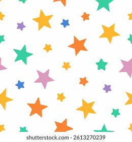 Hand drawn seamless vector pattern with stars. A starry beautiful pattern seamless vector.