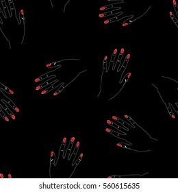 Hand drawn seamless vector pattern with woman arms for textile, ceramics, fabric, print, cards, wrapping