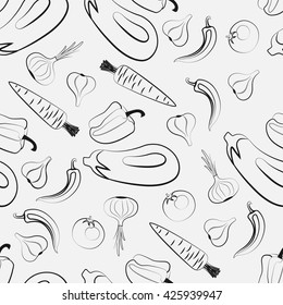 hand drawn seamless vegetable pattern