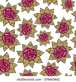 Hand drawn seamless vintage pattern. Vector background, retro style.