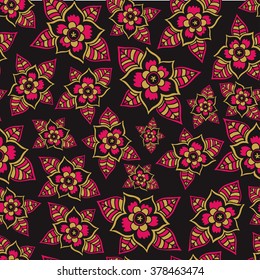 Hand drawn seamless vintage pattern. Vector background, retro style.