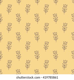 Hand drawn seamless vintage pattern. Vector background, retro style.