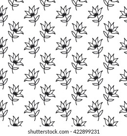 Hand drawn seamless vintage pattern. Vector background, retro style.