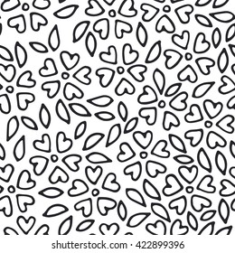 Hand drawn seamless vintage pattern. Vector background, retro style.