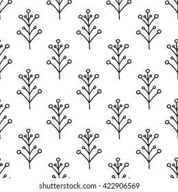 Hand drawn seamless vintage pattern. Vector background, retro style.