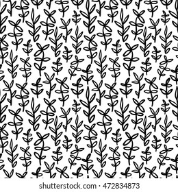 Hand drawn seamless vintage pattern. Vector background, retro style.