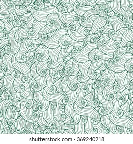 Hand drawn seamless wave green background. Seamless pattern can be used for wallpaper, pattern fills, web page background,surface textures.