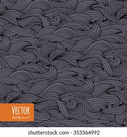 Hand drawn seamless wave pattern in vector. Seamless abstract hand-drawn pattern, waves background