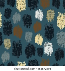 hand drawn seamless wax crayon chalk fall winter colorful triangles brush strokes vector pattern