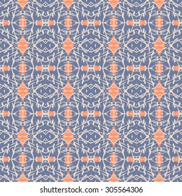 Hand drawn seamlessly repeating ornamental wallpaper or textile pattern.Drop this into your swatches palette and fill your shapes with the pattern. 
