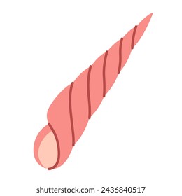 Handgezeichnete Muschel. Cartoon Stil flache Illustration Muschel isoliert auf weißem Hintergrund. Vektorgrafik