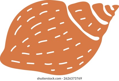 Ilustração de concha desenhada à mão para impressão de souvenir. Clipete de vetor isolado costeiro. Silhueta de concha do mar sobre fundo branco. Design de logotipo criativo. Impressão gráfica na moda das férias de verão.