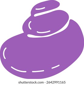 Hand drawn seashell illustration for souvenir printing. Coastal isolated vector clipart. Sea shell silhouette on white background. Creative logo design. Summer vacation trendy graphic print.