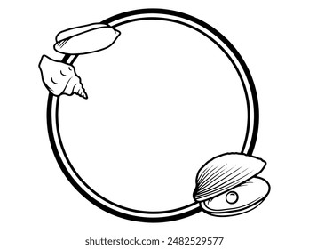 Hand Drawn Seashell Line Art Illustration