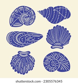 Hand Drawn Seashell Oceanic Creature Illustration