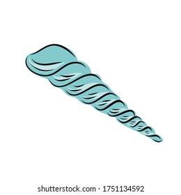 Hand drawn seashell. Vector art illustration. Sketch and doodle graphic collection.