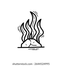 Hand Drawn Seaweed Illustration. Doodle Vector. Isolated on White Background - EPS 10 Vector