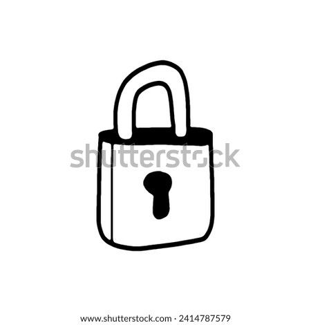 Hand drawn of secret padlock