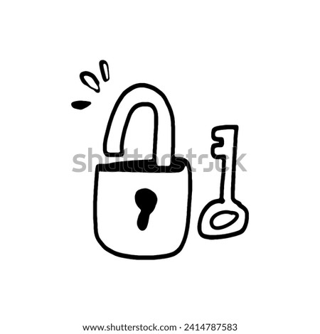 Hand drawn of secret padlock