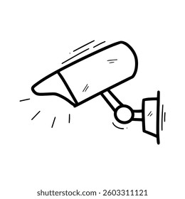 Hand Drawn Security Camera Illustration. Doodle Vector. Isolated on White Background - EPS 10 Vector