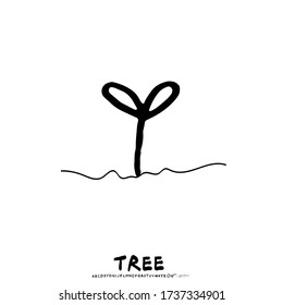 Iconos del vector Seedling dibujados a mano. doodle decorativo. planta joven