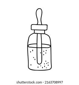 Hand drawn serum. Doodles vector illustration. Isolated on a white background.