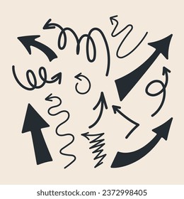 Hand drawn arrows vector set