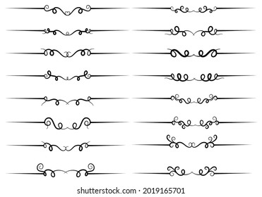 Hand Drawn Set of Abstract Dividers or Borders