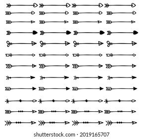 Hand Drawn Set of Abstract Dividers or Borders