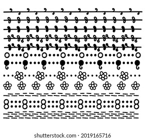 Hand Drawn Set of Abstract Dividers or Borders