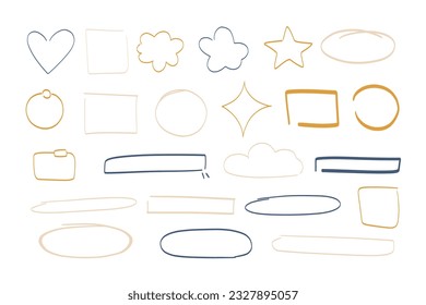 Hand Drawn Set With Abstract Shapes Frames
